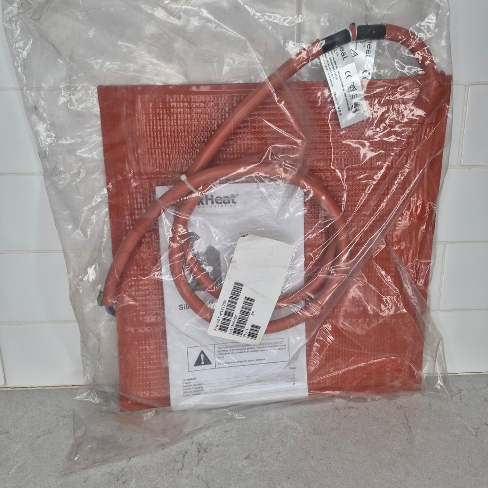 BriskHeat PRT-M1212DV 12x12 Silicone Heating Blanket 360W 120/240V New